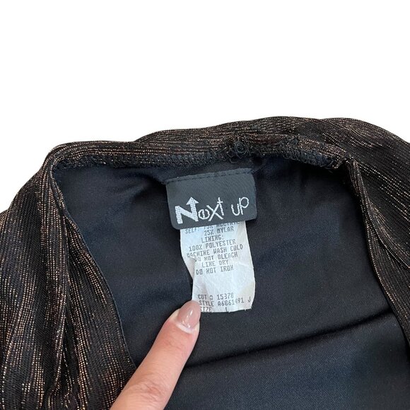 Vintage Y2K Metallic Halter Ruched Mini Dress Bronze Large Glam Party Holiday - Picture 5 of 8